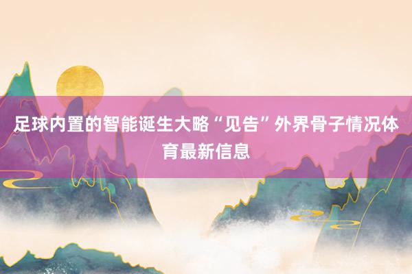 足球内置的智能诞生大略“见告”外界骨子情况体育最新信息