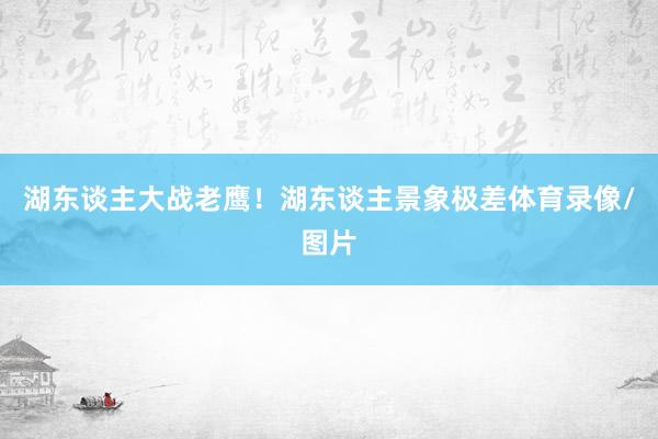 湖东谈主大战老鹰！湖东谈主景象极差体育录像/图片