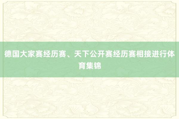 德国大家赛经历赛、天下公开赛经历赛相接进行体育集锦