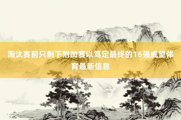 淘汰赛前只剩下附加赛以笃定最终的16强威望体育最新信息
