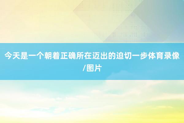 今天是一个朝着正确所在迈出的迫切一步体育录像/图片