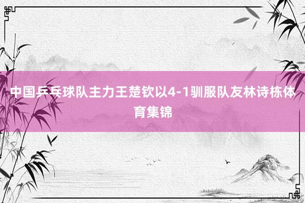 中国乒乓球队主力王楚钦以4-1驯服队友林诗栋体育集锦