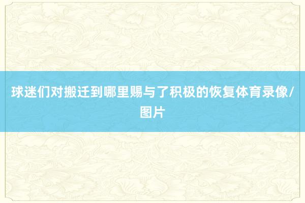 球迷们对搬迁到哪里赐与了积极的恢复体育录像/图片