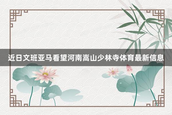 近日文班亚马看望河南嵩山少林寺体育最新信息