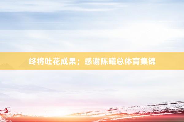 终将吐花成果；感谢陈曦总体育集锦