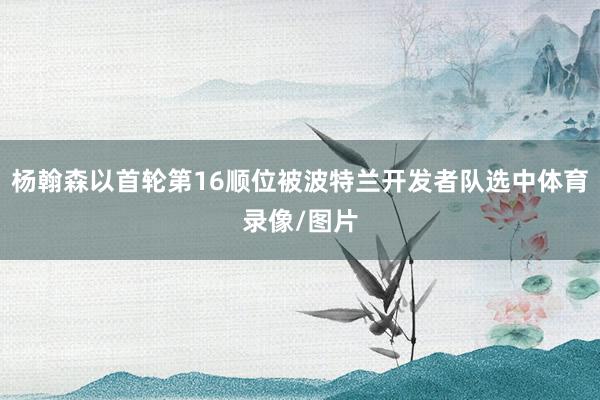 杨翰森以首轮第16顺位被波特兰开发者队选中体育录像/图片