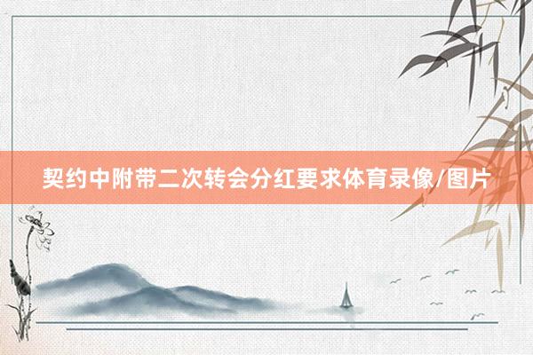 契约中附带二次转会分红要求体育录像/图片