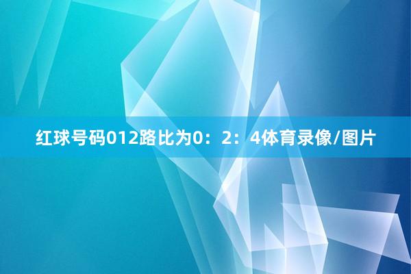 红球号码012路比为0：2：4体育录像/图片