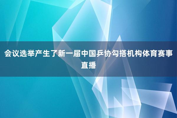 会议选举产生了新一届中国乒协勾搭机构体育赛事直播