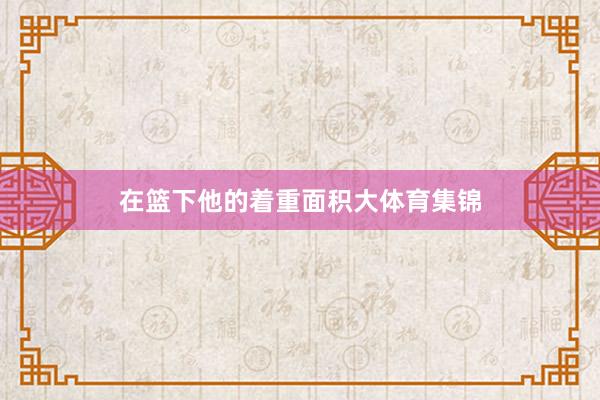 在篮下他的着重面积大体育集锦