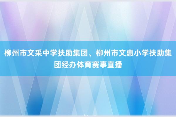 柳州市文采中学扶助集团、柳州市文惠小学扶助集团经办体育赛事直播