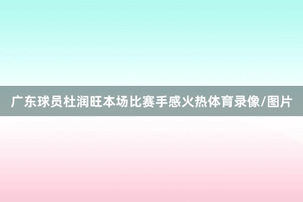 广东球员杜润旺本场比赛手感火热体育录像/图片