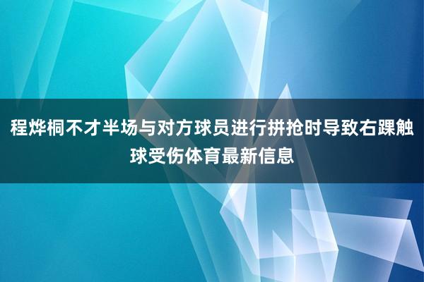 程烨桐不才半场与对方球员进行拼抢时导致右踝触球受伤体育最新信息